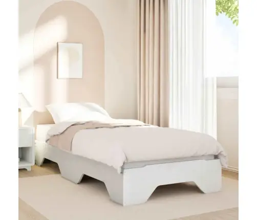 Gultas Rāmis Bez Matrača Saliekams, Balts, 100X200 Cm Masīvkoka Vidaxl