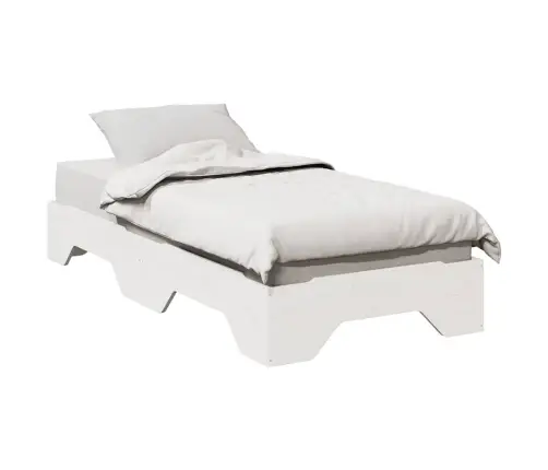 Gultas Rāmis Bez Matrača Saliekams, Balts, 100X200 Cm Masīvkoka Vidaxl