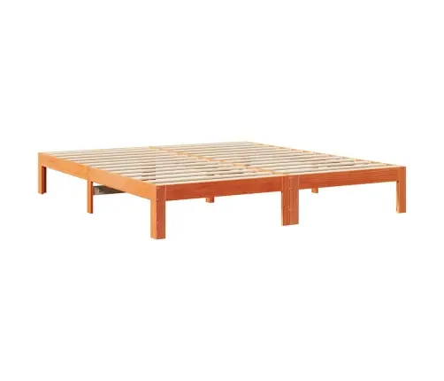 Gulta Bez Matrača, Vaska Brūnas, 160X200 Cm, Priedes Masīvkoks Vidaxl