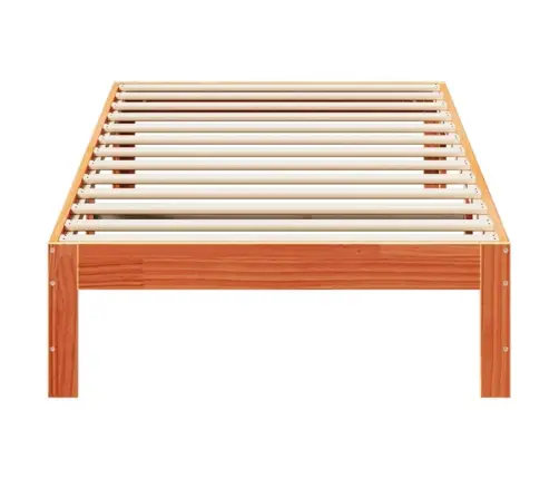 Gulta Bez Matrača, Vaska Brūnas, 90X200 Cm, Priedes Masīvkoks Vidaxl