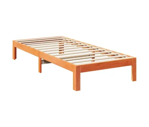 Gulta Bez Matrača, Vaska Brūnas, 90X200 Cm, Priedes Masīvkoks Vidaxl