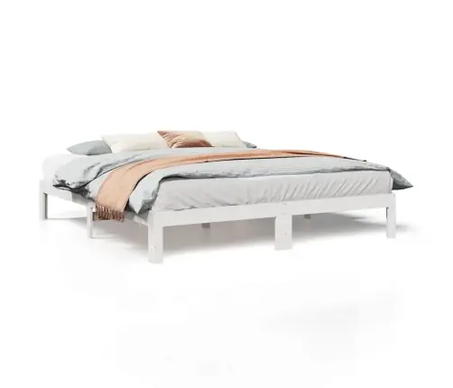 Gulta Bez Matrača, Balts, 180X200 Cm, Priedes Masīvkoks Vidaxl