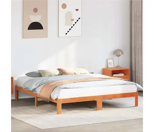 Voodiraam Ilma Madratsita, Vahapruun, 180 X 200 cm Männipuit