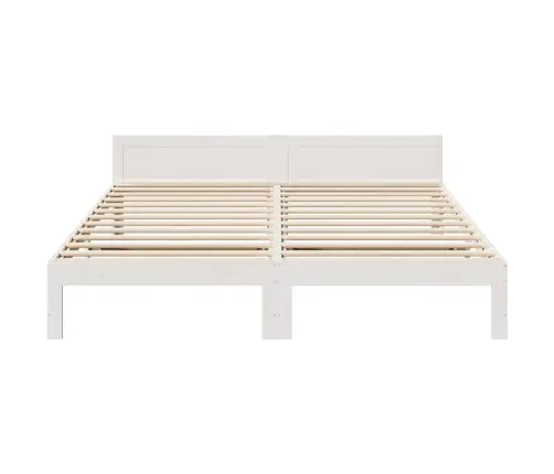 Gulta Bez Matrača, Balts, 160X200 Cm, Priedes Masīvkoks Vidaxl