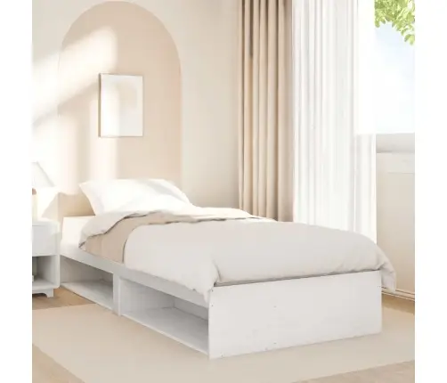 Lova Be Čiužinio, Balta, 90X200cm Pušies Medienos Masyvas