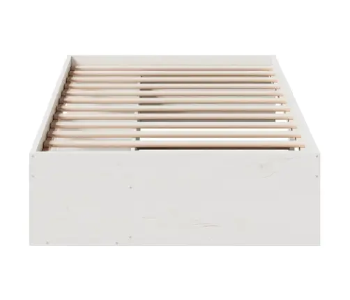 Lova Be Čiužinio, Balta, 90X200cm Pušies Medienos Masyvas