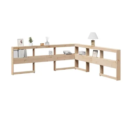 Raamatukapi Peatsi L-Kujuline, 180 cm Männipuit