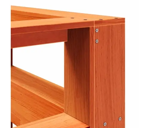 Raamatukapi Peatsi L-Kujuline, Vahapruun, 140 cm Männipuit