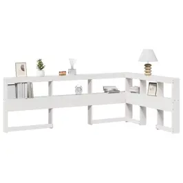 Grāmatu Skapja Galvgalis L-Veida Balts 120 Cm Priedes Masīvkoks Vidaxl Grāmatu Skapja Galvgalis L-Veida Balts 120 Cm Priedes Masīvkoks Vidaxl