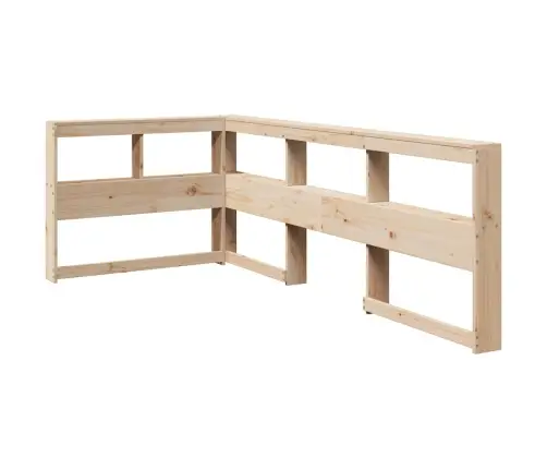 Grāmatu Skapja Galvgalis L-Veida 100 Cm Priedes Masīvkoks Vidaxl