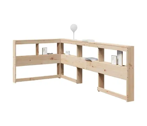 Grāmatu Skapja Galvgalis L-Veida 100 Cm Priedes Masīvkoks Vidaxl