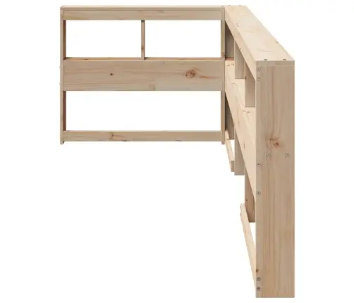 Grāmatu Skapja Galvgalis L-Veida 90 Cm Priedes Masīvkoks Vidaxl