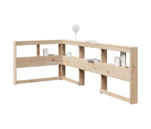 Grāmatu Skapja Galvgalis L-Veida 90 Cm Priedes Masīvkoks Vidaxl