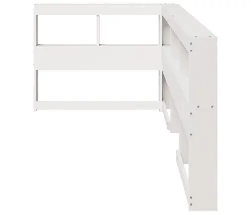 Grāmatu Skapja Galvgalis L-Veida Balts 90 Cm Priedes Masīvkoks Vidaxl