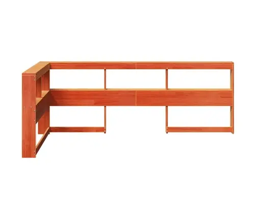 Knygų Spinta L Formos Vaško Rudos 90 Cm Pušies Medienos Masyvas