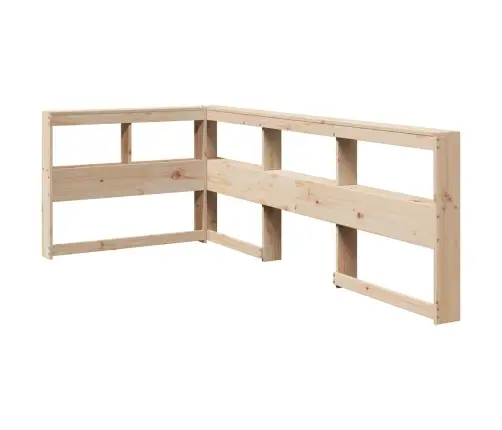 Grāmatu Skapja Galvgalis L-Veida 80 Cm Priedes Masīvkoks Vidaxl