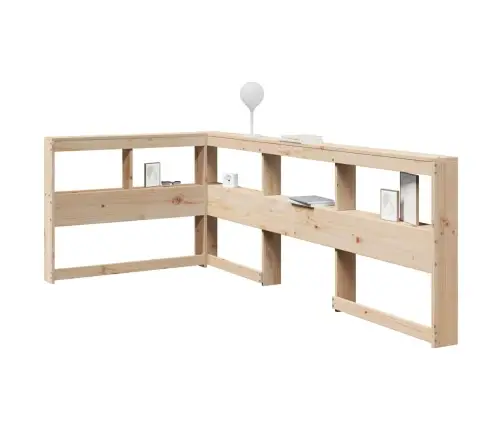 Grāmatu Skapja Galvgalis L-Veida 80 Cm Priedes Masīvkoks Vidaxl