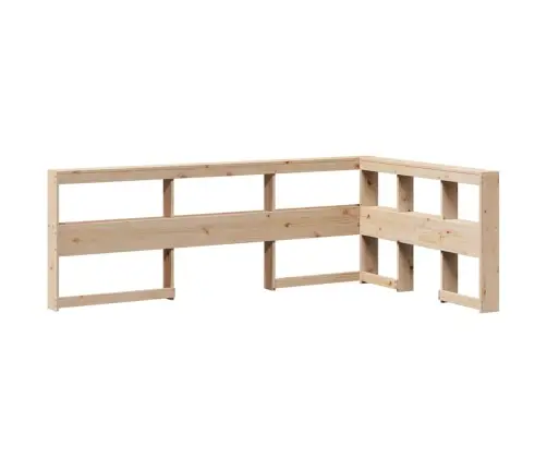 Raamatukapi Peatsi L-Kujuline, 120 cm Männipuit