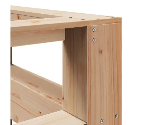 Raamatukapi Peatsi L-Kujuline, 120 cm Männipuit