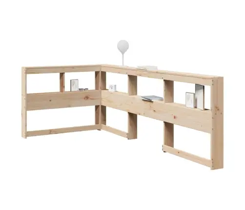 Knygų Spinta L Formos 90 Cm Pušies Medienos Masyvas