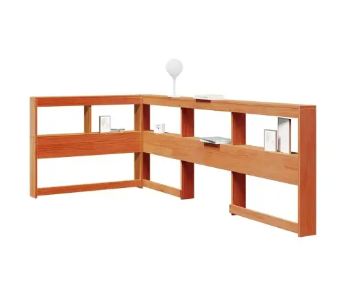 Knygų Spinta L Formos Vaško Rudos 90 Cm Pušies Medienos Masyvas Knygų Spinta L Formos Vaško Rudos 90 Cm Pušies Medienos Masyvas