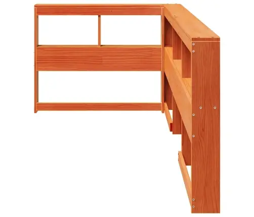 Grāmatu Skapja Galvgalis L-Veida Vaska Brūns Priedes Masīvkoks Vidaxl