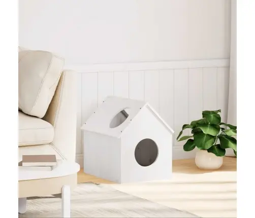 Cat House Balta 41X50X50 Cm Pušies Masyvo