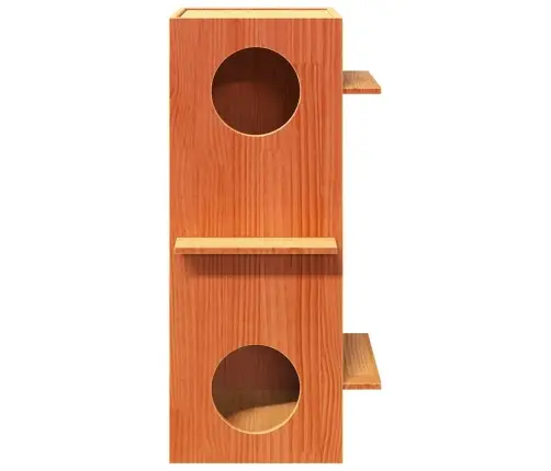 Cat House Wax Ruda 43X43X90 Cm Pušies Masyvo