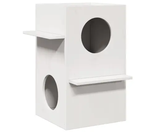 Kaķu Māja, Balta, 43X43X60 Cm, Priedes Masīvkoks Vidaxl