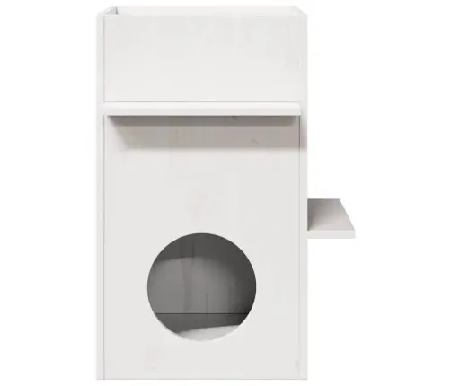 Kaķu Māja, Balta, 43X43X60 Cm, Priedes Masīvkoks Vidaxl