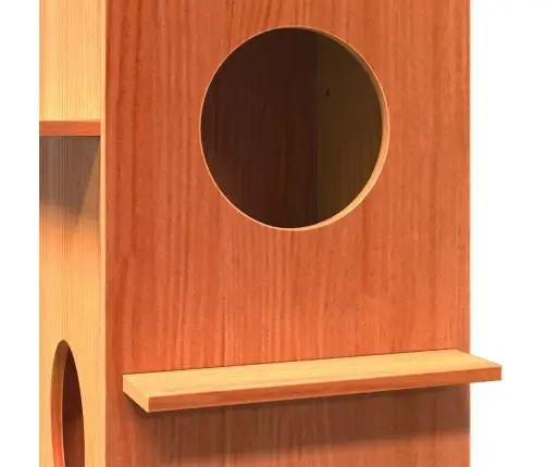 Kaķu Māja, Vaska Brūna, 43X43X60 Cm, Priedes Masīvkoks Vidaxl