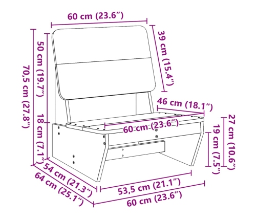 Sodo Kėdė 60X64X70,5 Cm Impregnuota Pušis