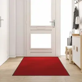 Durvju Paklājs Sarkans Un Melns 120 X 300 Cm Poliamīds Un Pvc Vidaxl