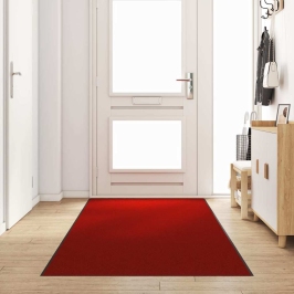 Durvju Paklājs Sarkans Un Melns 120 X 400 Cm Poliamīds Un Pvc Vidaxl