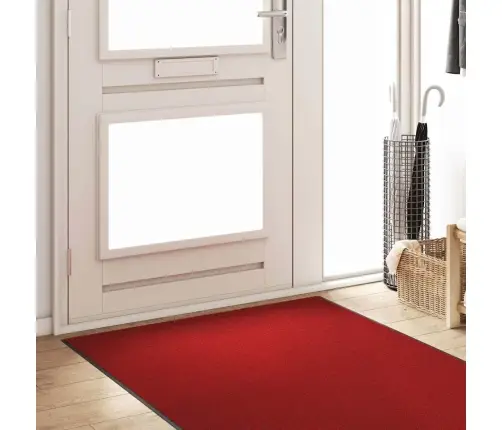 Mazgājamais Durvju Paklājs Sarkans 120X400 Cm Vidaxl