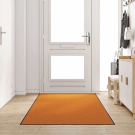 Durvju Paklājs Oranža Un Melna 120 X 250 Cm Poliamīds Un Pvc Vidaxl