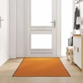 Durvju Paklājs Oranža Un Melna 120 X 250 Cm Poliamīds Un Pvc Vidaxl