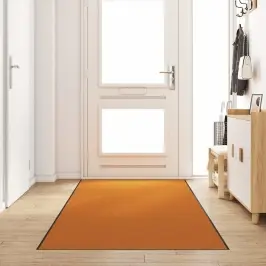Durvju Paklājs Oranža Un Melna 120 X 400 Cm Poliamīds Un Pvc Vidaxl