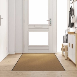 Durvju Paklājs Cits Krēmkrāsas Un Melns 120 X 250 Cm Vidaxl