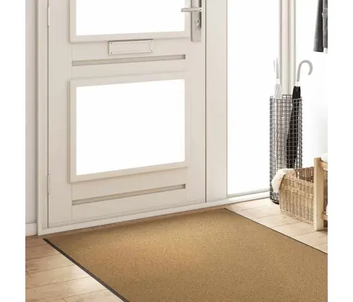 Durų Kilimėlis Kremas Ir Juoda 120 X 400 Cm Poliamidas Ir Pvc