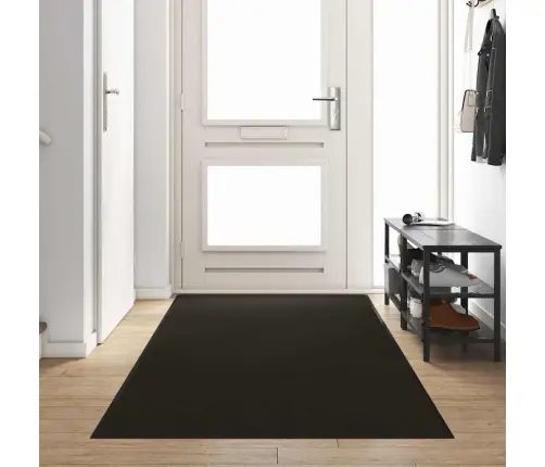 Melns Taisnstūra Durvju Paklājs 120X350 Cm Vidaxl