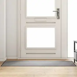 Durvju Paklājs Cits Pelēks Un Melns 60 X 180 Cm Vidaxl