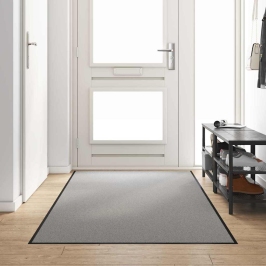 Durvju Paklājs Cits Pelēks Un Melns 120 X 250 Cm Vidaxl