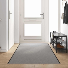 Durvju Paklājs Cits Pelēks Un Melns 120 X 350 Cm Vidaxl