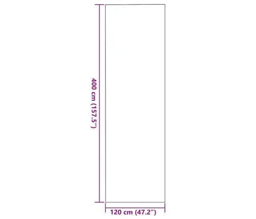 Pelēks Taisnstūra Durvju Paklājs 120X400 Cm Vidaxl