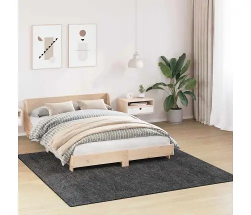 Pūkains Paklājs Ar Lateksa Pamatni Tumši Pelēks 200X200 Cm Vidaxl