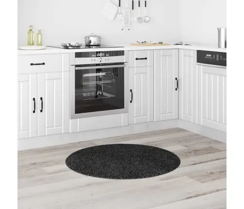 Šķiedru Paklājs Ar Lateksa Pamatni Tumši Pelēks Ø90 Cm Vidaxl