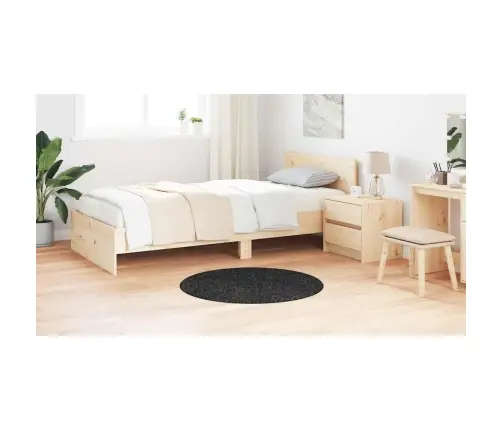 Šķiedru Paklājs Ar Lateksa Pamatni Tumši Pelēks Ø90 Cm Vidaxl