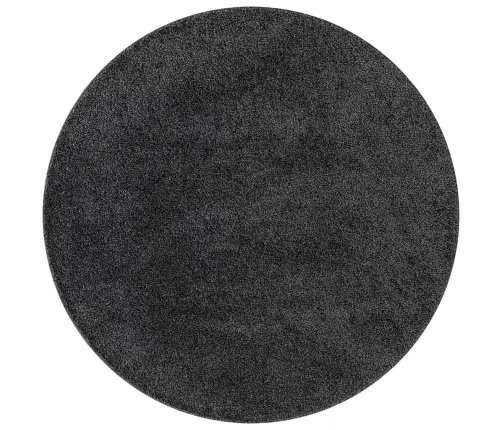 Šķiedru Paklājs Ar Lateksa Pamatni Tumši Pelēks Ø90 Cm Vidaxl