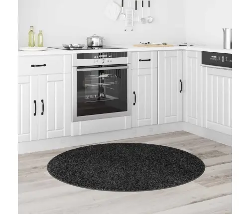 Neslystantis Plaukuotas Kilimas Tamsiai Pilka 120 X 120 Cm Pp